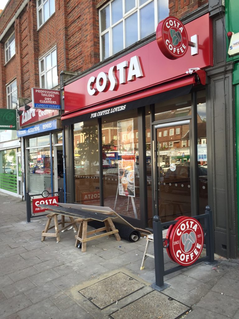 Costa Coffee Shop Front on Edgeware Road by London Shop Fronts