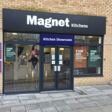Magnet Kitchens Showroom Entrance with Double Doors