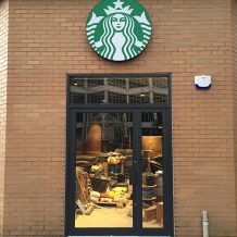 Starbucks Shop Front with Modern Black Windows