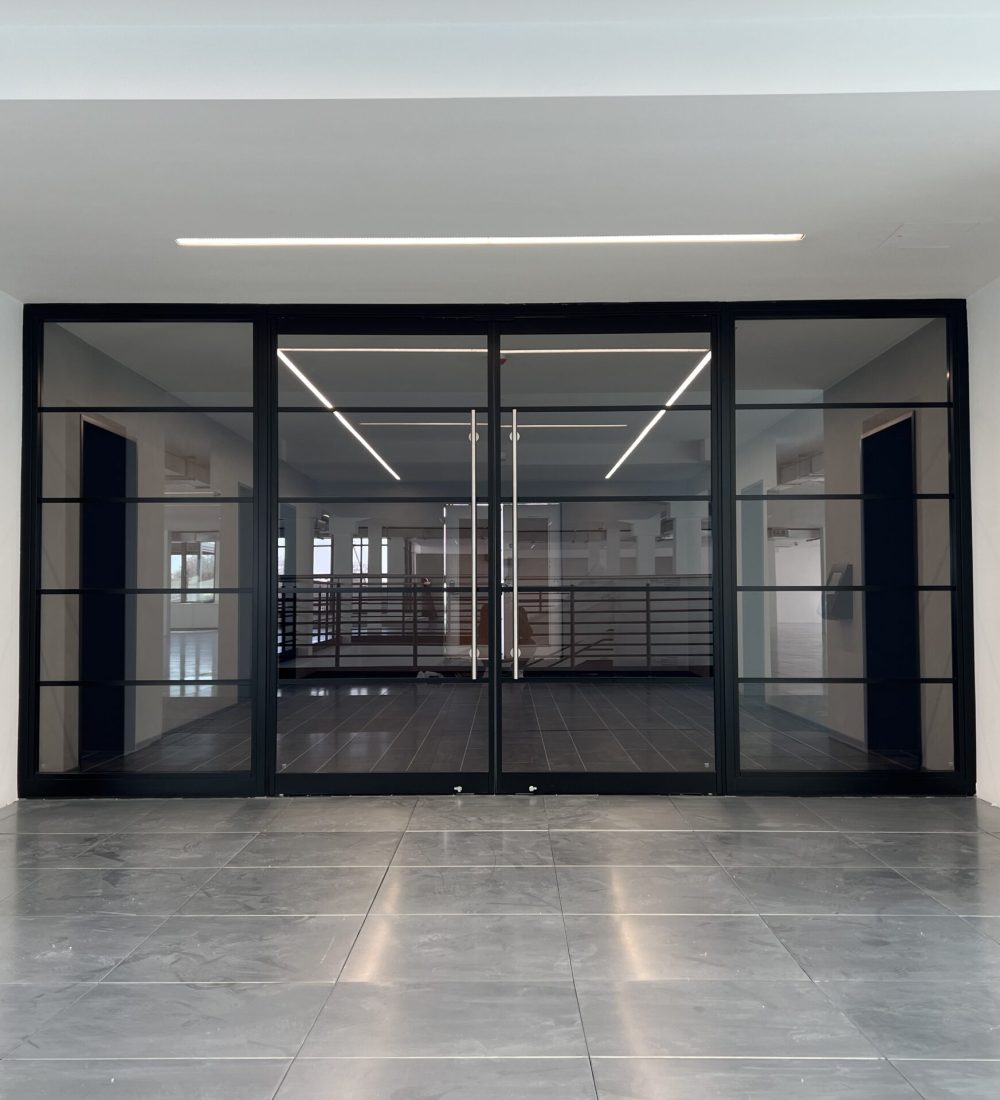 Fire rated doors inside a building.