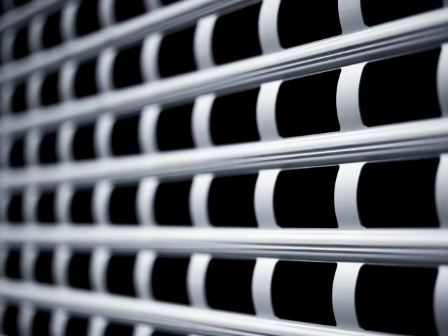 Close up of a punch hole shutter.